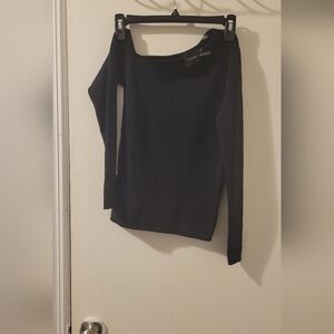 Elegant Off-the-Shoulder Black Sweater